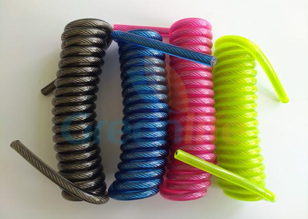 4'' Retractable Security Cable Deluxe Coil Strap 1.2-8.0MM Dia Without End Fittings