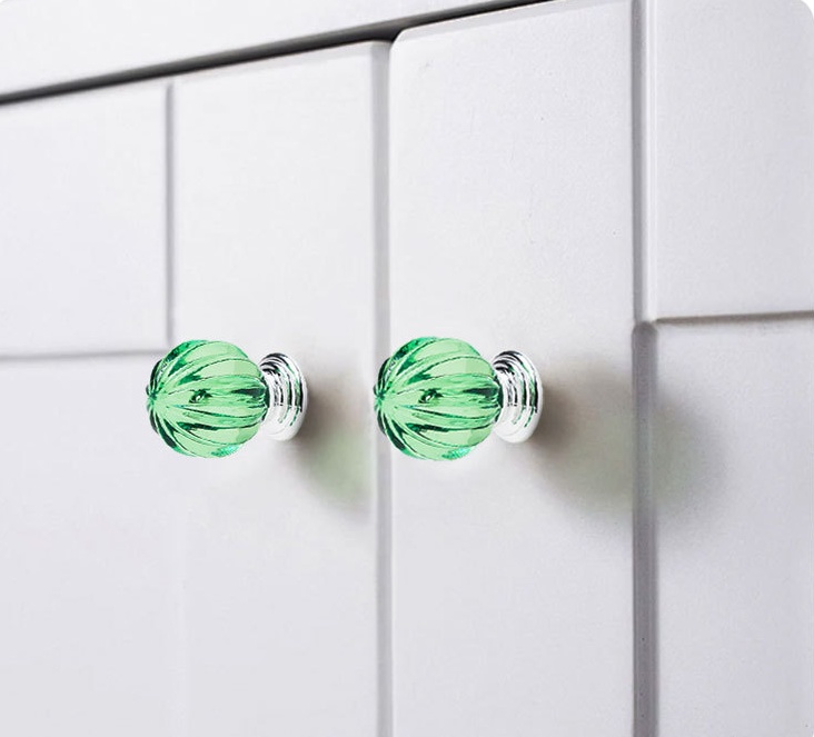 Colored Knobs for Living Room Bedroom Other Spaces-Glass Acrylic Wardrobe Drawer Dresser Bathroom Hotel Apartment Dining