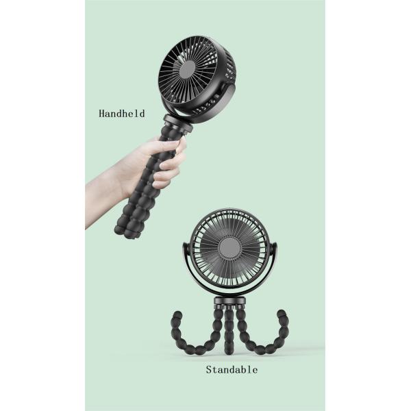 Handheld Mini Personal Fan Versatile USB Rechargeable Baby Stroller Fan for Household