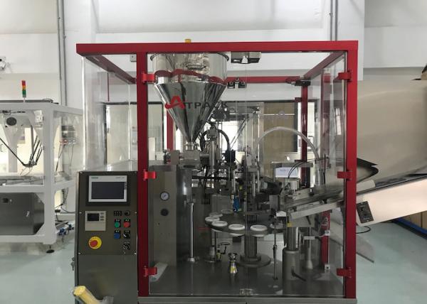 Piston Pump Tube Filling And Sealing Machine Length 50-253mm Laminated Packaging Eco Friendly