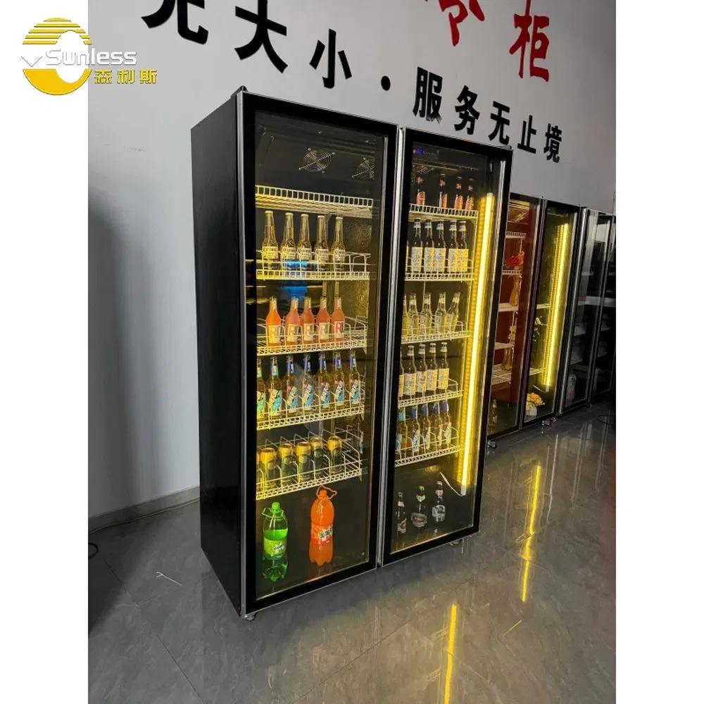 Commercial Supermarket Beer Beverage Cooler Glass-Door Showcase Wine Display Refrigerator Fridge