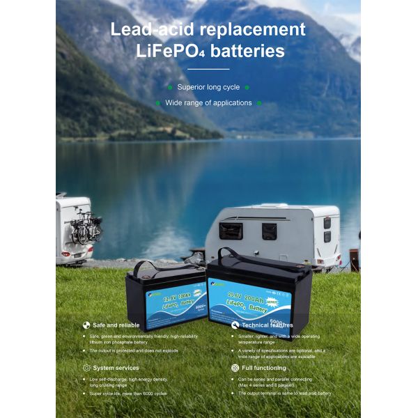 12V 100Ah Rechargeable LiFePO4 Lithium Ion Battery Solar Inverter Energy Storage System Home Use