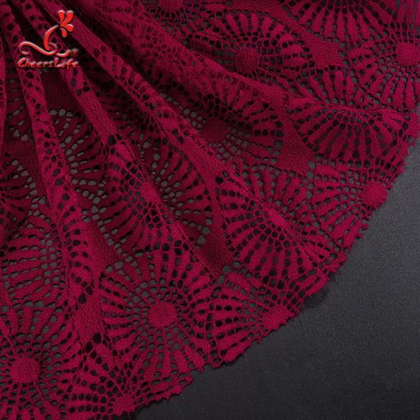 Ткань шнурка ткани шнурка вина моды высококачественная красная для одежды