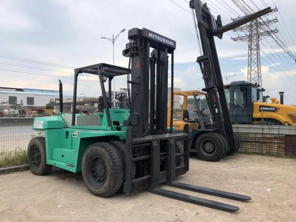 Mitsubishi 12 Ton Used Industrial Forklift Green Color With Japanese Engine