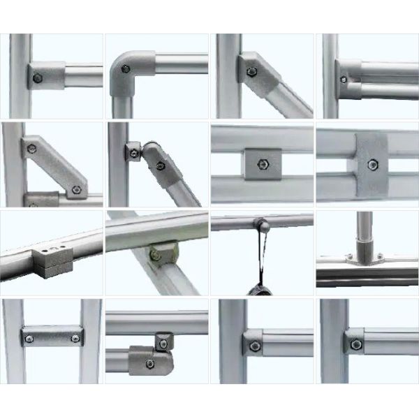 Third Generation Aluminum Alloy Lean Pipe Material Rack For Automotive Parts Lean Tube Trolley Rack For Auto Parts Storage and Transportation