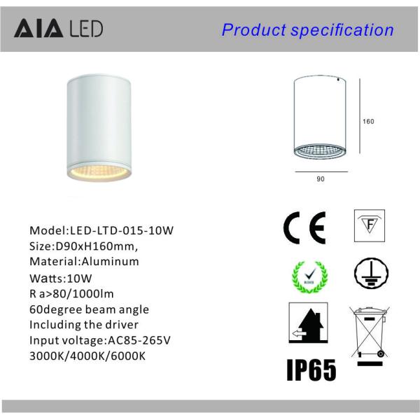 Waterproof black COB IP65 led downlight&LED outdoor down light for hotel