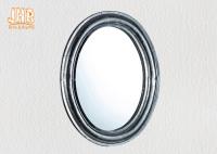 Oval Industrial Style Fiberglass Furniture Silver Mosaic Glass Framed Wall Mirror