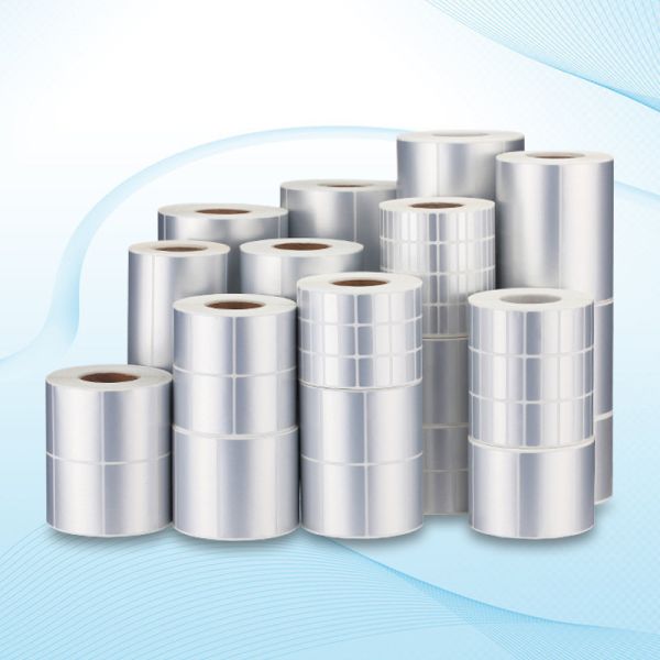 Blank Adhesive Matt Silver Polyester Label Roll For Thermal Transfer