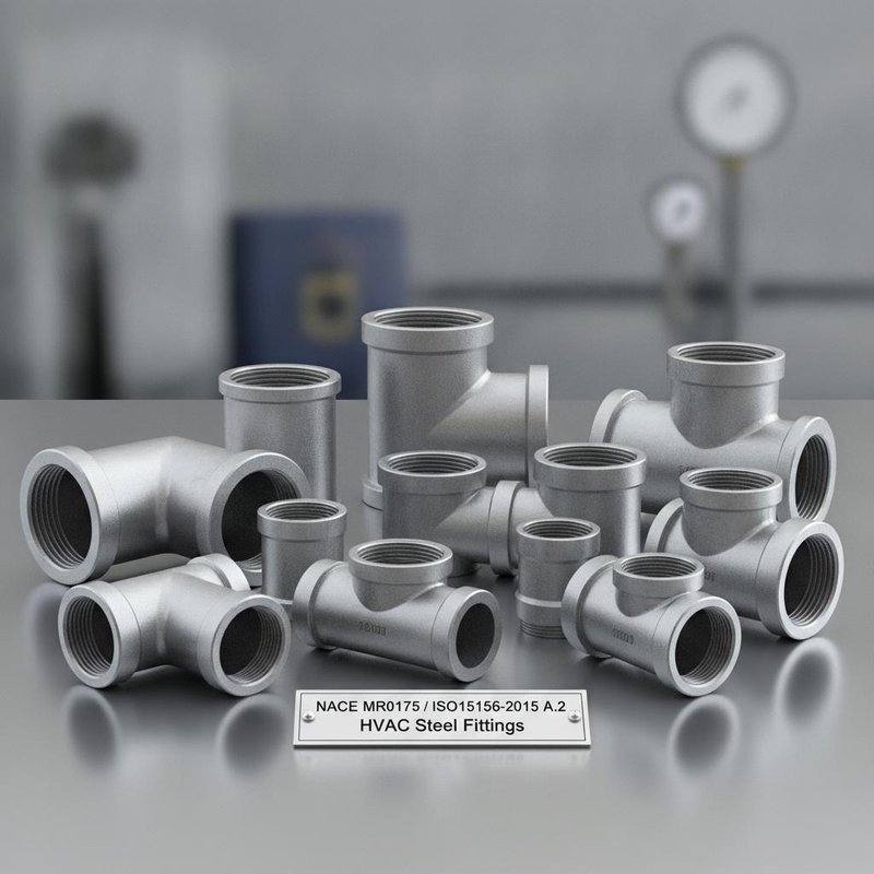 NACE MR0175 / ISO 15156-2:2015 A.2 Compliant HVAC Steel Fittings for Sour Service with Controlled Chemical Composition