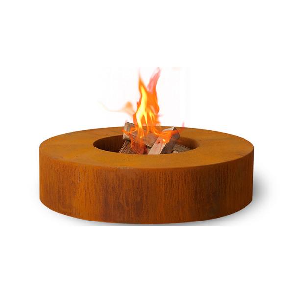 Freestanding Outdoor Garden Low Profile Corten Steel Round Fire Pits