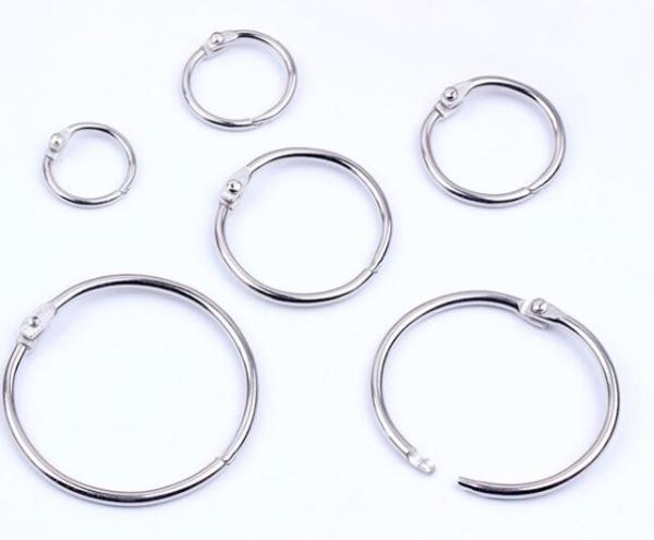 Metal nickel 25mm(1)loose leaf ring book binding ring hinged snap ring in PVC tube