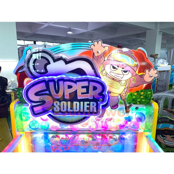 Super Soldier Kids Ball Shooting Game Machine , Redemption Arcade Games