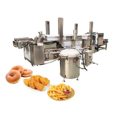 220v / 380v Voltagem Cinturão transportador de aço inoxidável Máquina de fritura automática contínua