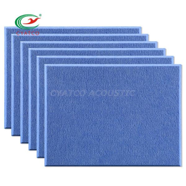 Custom shape Blue Felt Wall Panels Eco Friendly Acoustic Treatment For Classroom