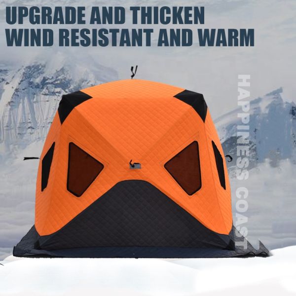 Outdoor Winter Cold Pop-Up Portable Hub-Style Ice Fishing Shelter Sauna Tent Snow House Easy to Carry Oxford Fabric Fishing Tent