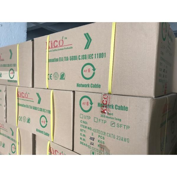 Câble Ethernet de l'isolation Cat6 Utp de HDPE, câble extérieur Cat6 23awg d'Utp