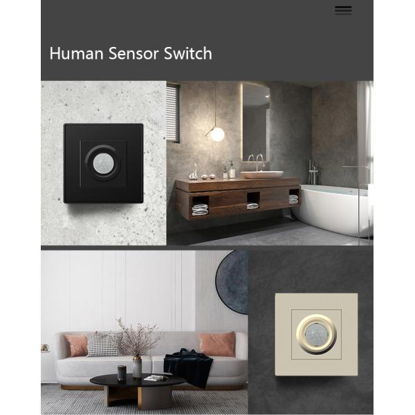 220VAC Multimedia Wall Socket , Human Body Sensor Switch 86mm Size