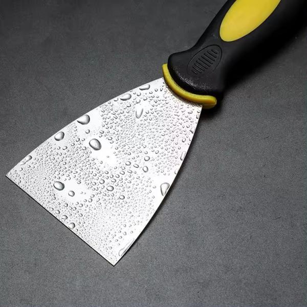 Mirror Surface Polished Stainless Steel Paint Scraper Rubber Handle Putty Knife
