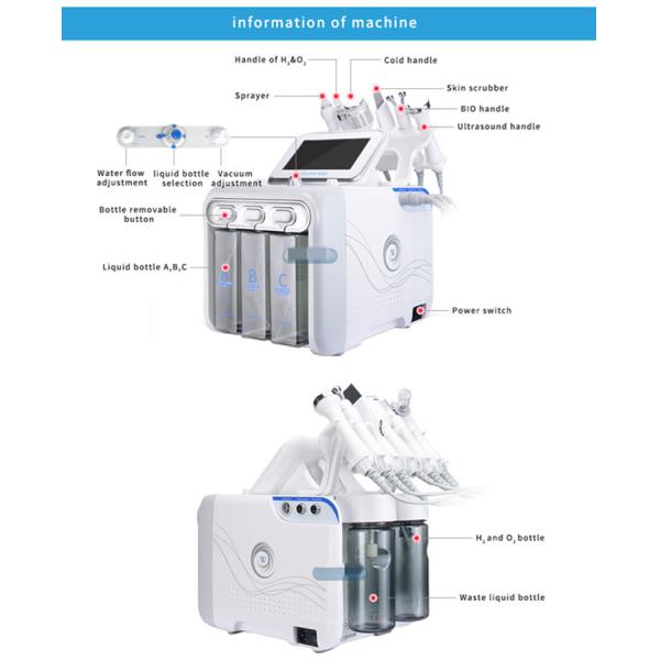 Pele el cuidado 100kpa 7 en 1 Jet Peel Facial Machine 0.3-4m m