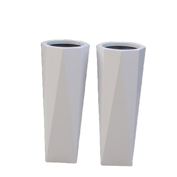 Plantadores permanentes del metal de macetas del piso blanco irrompible