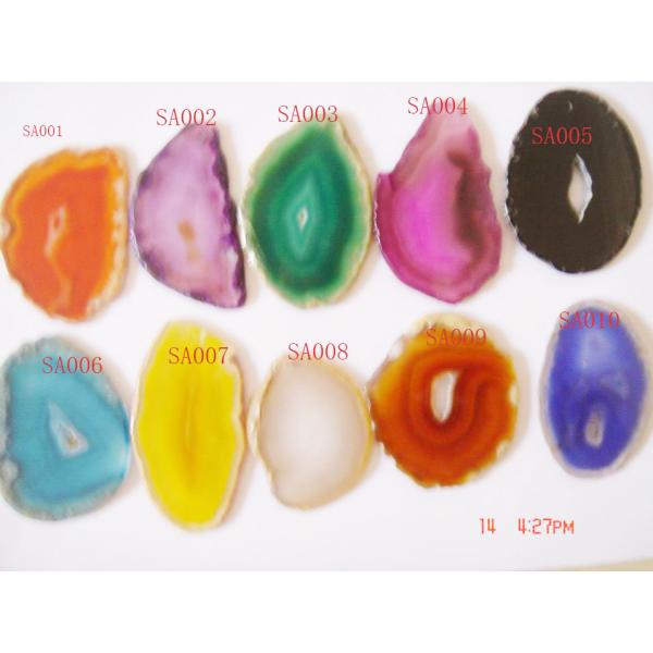 Multicolor Agate Slice Pendant Jewelry Pendant 50 - 70mm Size For Necklace