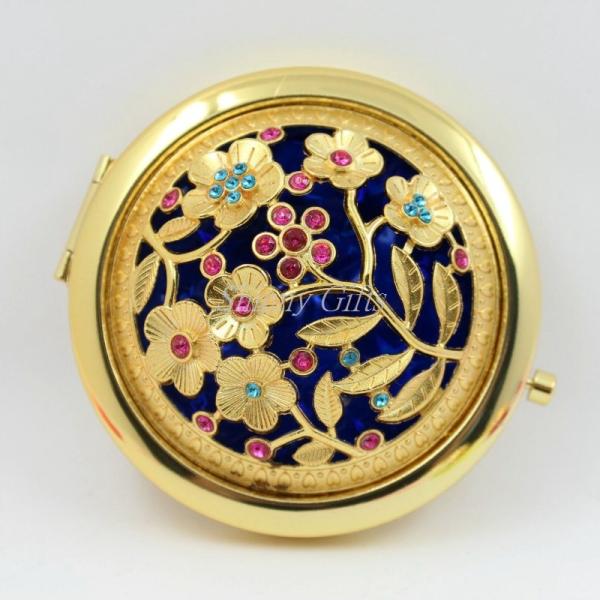 Shinny Gifts Wedding Gifts 3D Flower Gold Plating Cosmetic Makeup Mirror