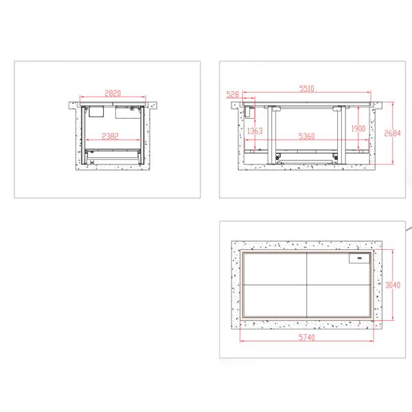 Hydraulic 4 Post Car Elevator With Underground Parking System