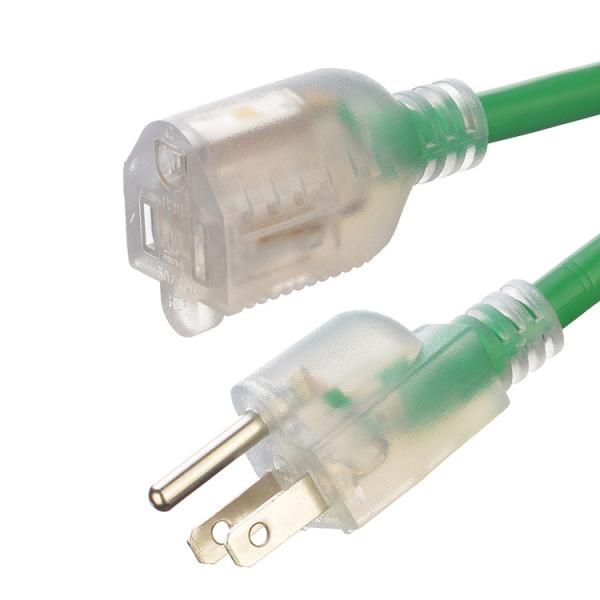 16/3 Gauge ETL Certified Outdoor Extension Cord for Cable Customization with Illuminated Indicator 13A 1625W 16AWG SJTW