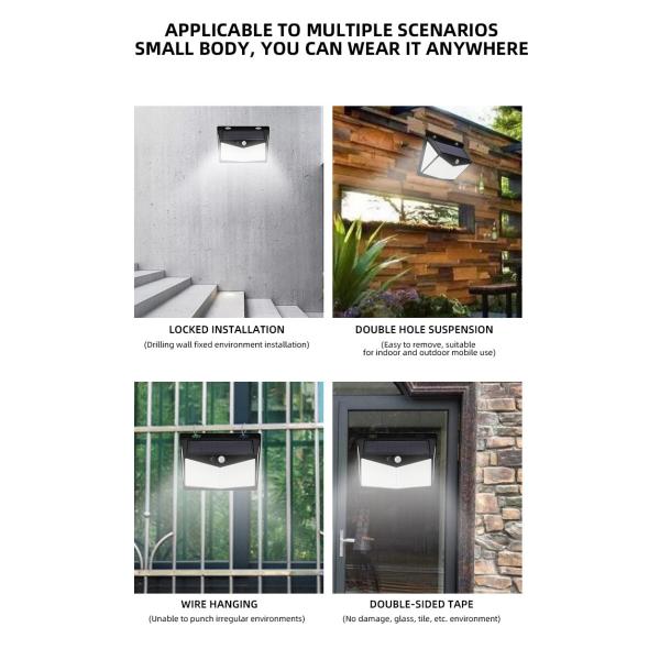 Solar Energy Wall Lamp 228 Led 212 Smd Led 1.8w 3-5m 155x110x55mm