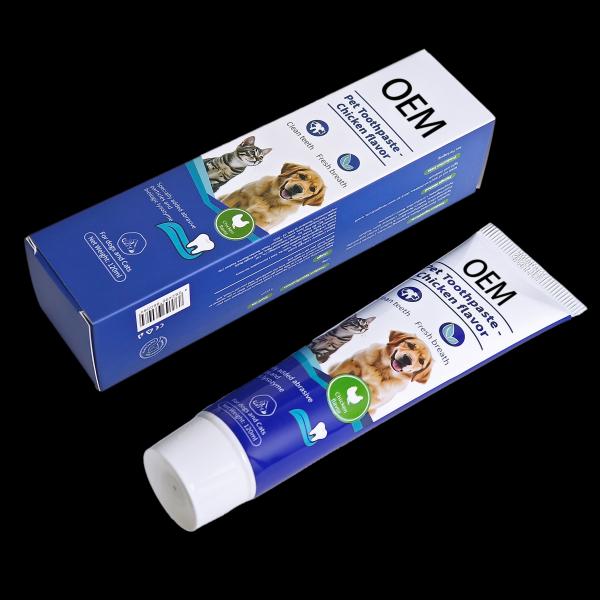 Customizable Professional Oral Cleaning Fresh Mint Pet Toothpaste Chicken Flavor freshen breath effectively Pet Dental Care Toothpaste for Dogs and Cats