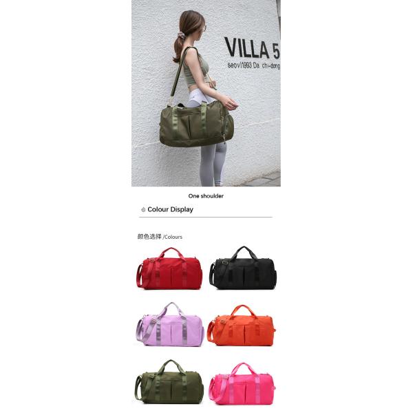 Multiple Color Nylon Travel Bag With Handle Dry And Wet Separation