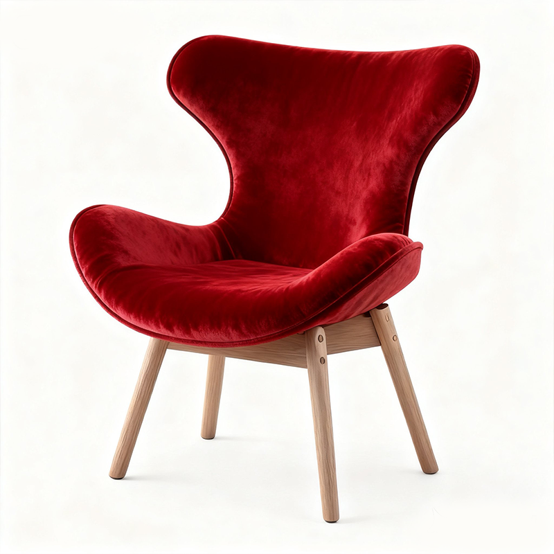 Modern Simple Casual Living Room Single Sofa Chairs Fabric Upholstered Lazy Lounge Chair Steel Legs Recliner Eco-Friendly Hotel