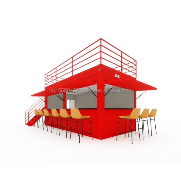 Galvanized Steel Square Tubes Steel Coffee Shop Container Modern 20ft Prefabricated Container Bar for Outdoor