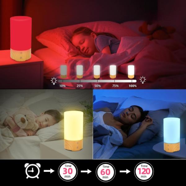 C8 Sleep Lamp with 670nm Red Light, 4 Light Modes, and Adjustable Brightness for Restful Nights