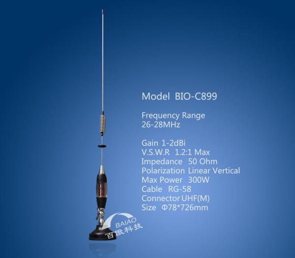 antena de borracha exterior dos CB de 300W 28MHz Whip Spring Base para o carro
