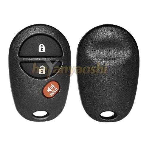 Plastic Brass Remote Key Shell Case Replacement Three Buttons For Toyota