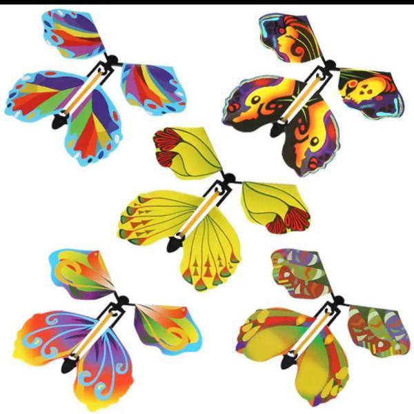 4.78in  Magic Flying Butterfly Greeting Card Gift Wind Up Fairy Toy Great Surprise Wedding