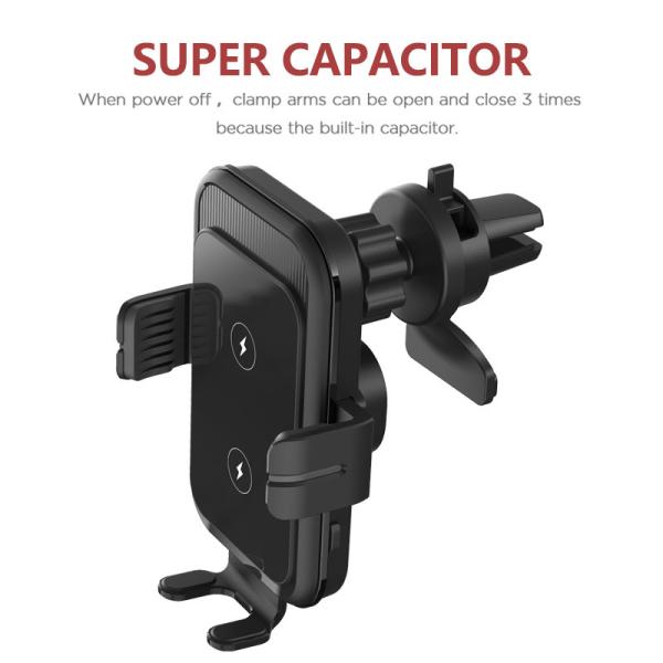 Dual Coil 15W Qi Fast Charging Auto Clamping Car Charger Phone Mount Designer Wireless Charger for Samsung Z Flip
