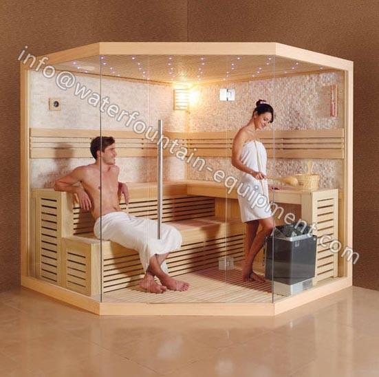 4 People Dry Steam Room Equipment Durable White Pine Wood With Sauna Accessories