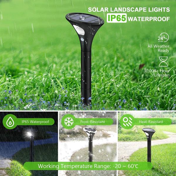 4100K LED Solar Landscape Light IP65 Waterproof Solar Spike Garden Lights
