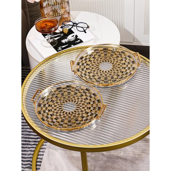 Ceramic Round Tray for Securely Holding Cups Dishes Plates Durable Non-Slip Grip