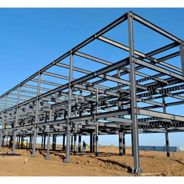 Wind Resistant Hot Rolled Steel Structure Building Customized Size Steel Frame Office