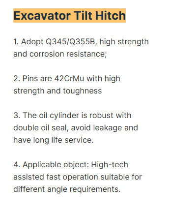 Bucket Change Hydraulic Excavator Quick Tilt Coupler Mini Digger Quick Hitch for PC58 SY60 CAT307