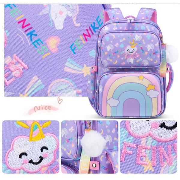 Elementary School Backpack Rainbow Unicorn Cute Cartoon Student Backpack
