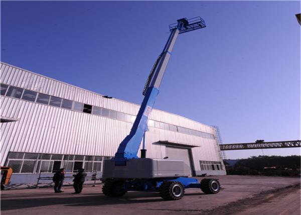 Regulating Wheels Straight Boom Lift With Independently Operated Hydraulic Outriggers