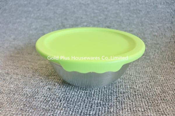 Ecofriendly stainless steel mixing salad bowl cookware metal custom fruit fresh keeping box with sealing cover