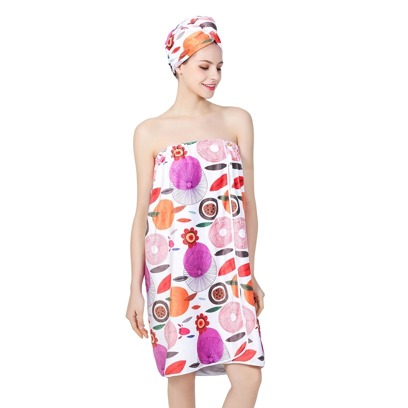 400gsm 75x140cm Print Wearable Bath Microfiber Towel 80% Polyester 20% Polyamide