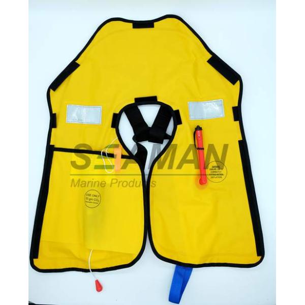 150N EN / ISO Automatic Inflatable Life Jackets 210D Nylon TPU Single Air Chamber