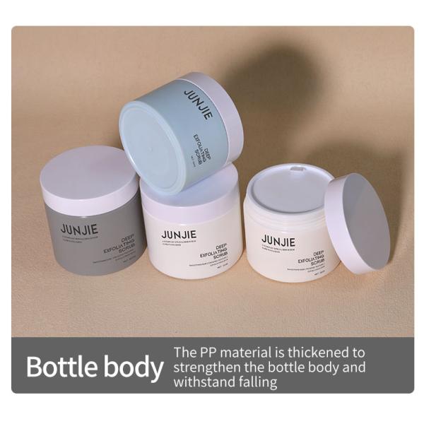 Impresión en serigrafía 80-200g Envase grande crema de exfoliación para el cuerpo crema de mantequilla ecológica frascos de pared doble frascos de plástico anchos