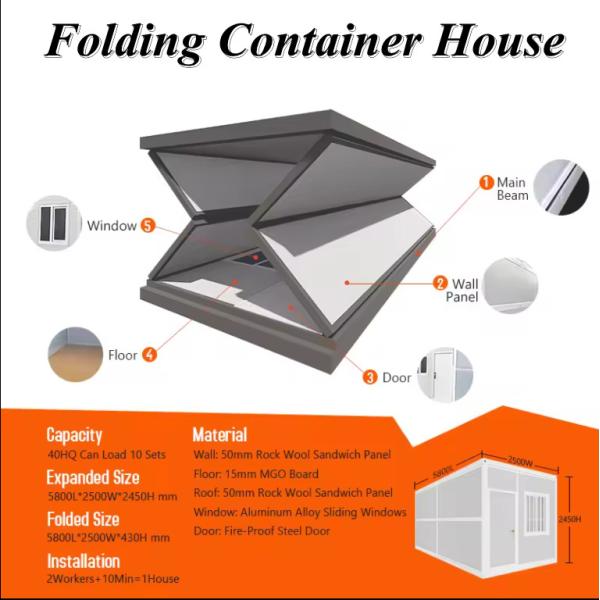 Office Mobile Modular Folding Prefabricated Shipping Container Homes Office Portable Luxury Tiny House